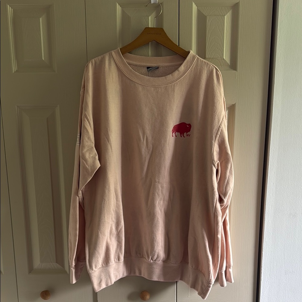 Buffalo bills MV Sport Pink Crewneck Sweater with Ribbed Cuffs
